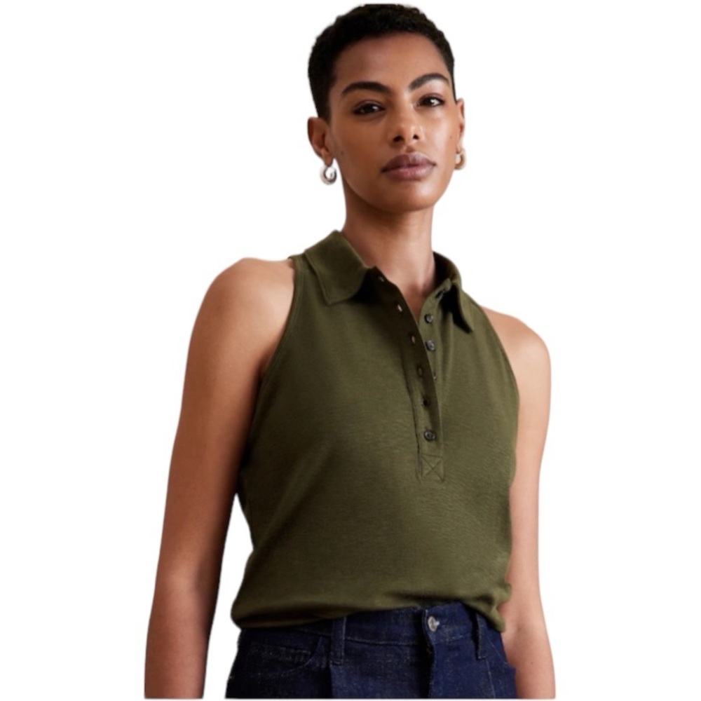 Gently loved BANANA REPUBLIC SLUB RIBBED POLO